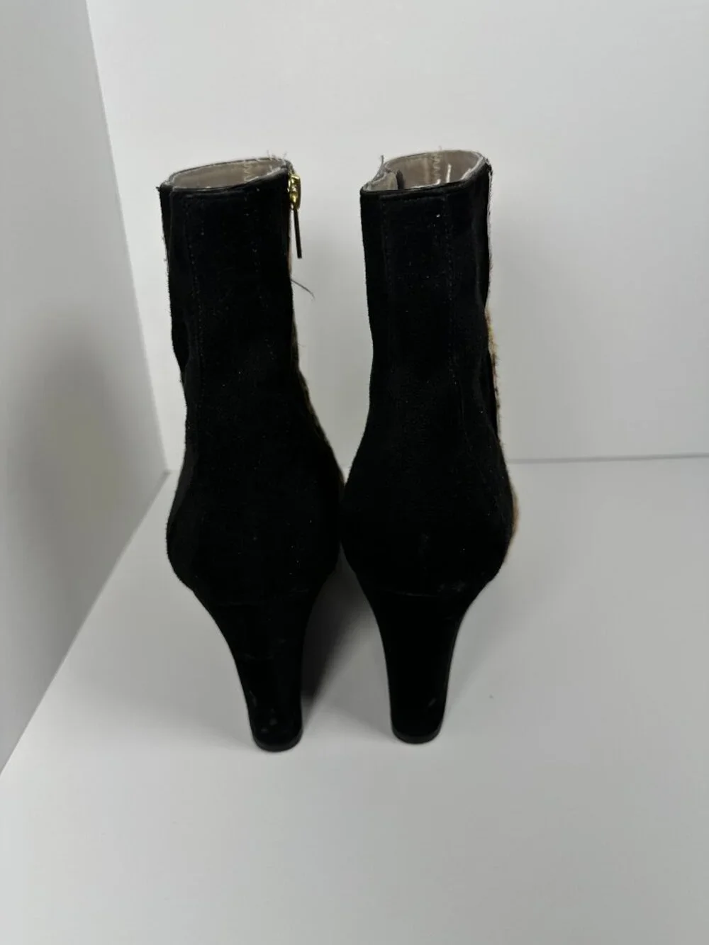 Rockport Leopard Calf Hair Leather Wedge Ankle Boots Size 9